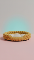 Textured Textile Pet Bed With Bolsters